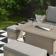 将图片加载到图库查看器,Skylar 2B Casual Dining Corner Sofa Set with Firepit Table