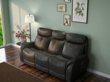 将图片加载到图库查看器,Echo Gray Leather Power Sofa w/Power Adjustable Headrests