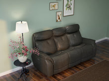 将图片加载到图库查看器,Echo Gray Leather Power Sofa w/Power Adjustable Headrests
